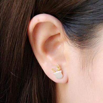 Anti Allergy Sterling Silver Floret Basin Earring