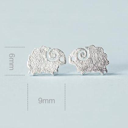 Sterling Silver Anti Allergy Small Sheep Earring