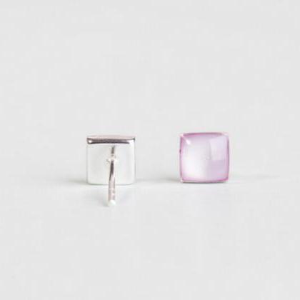 Sterling Silver Anti Allergy Square Earring