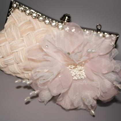 Wedding Handbag Flower Brooch Bridal Cluth Bag..