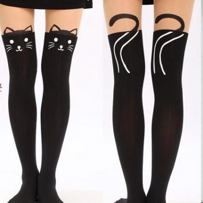 Cat Tail Tights Stockings Pantyhose For Spring And..