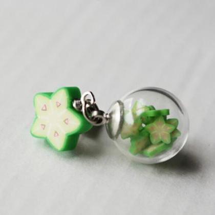Earrings--transparent Glass Fruit Bubble Earrings