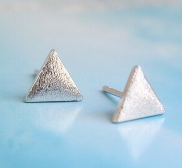 Sterling Silver Anti Allergy Triangle Earring