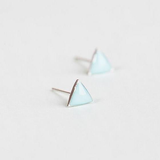 Sterling Silver Anti Allergy Triangle Earring on Luulla